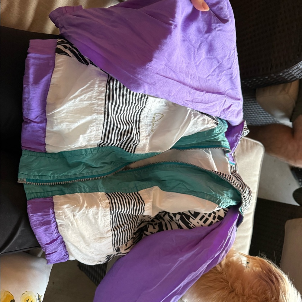 Vintage Purple and Teal Windbreaker Jacket HEAD brand